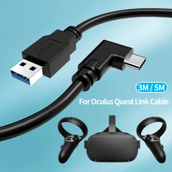 Hochgeschwindigkeitsladung 60 W Pd 5 Gbit/s 5 m USB 3.2 Gen1 Typ C Kabel Link Headset VR-Kabel für Meta Oculus Quest PRO